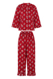 Ecoveeve Frill Pyjama - Red - HAYGEN