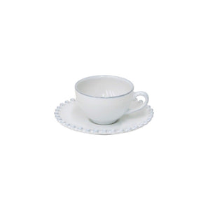 Pearl White Coffee Cups/Saucers - Set of 4 - HAYGEN