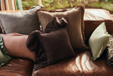 HK Living - Ruffle cushion - Chestnut - 50cmx50cm - HAYGEN