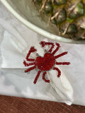 Studio Noticed - Beaded napkin ring Crab red - HAYGEN