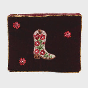 Cream Cowgirl Boot Small Pouch Product Image