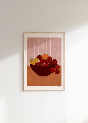Tomatoes in Red Bowl - A3 - HAYGEN