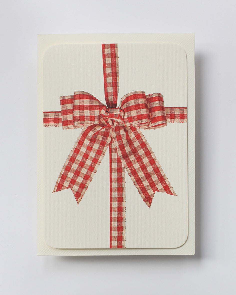Canonbury Press - Gingham Bow Greeting Card
