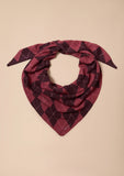 TBCO - Large Merino Wool Triangle Scarf in Berry Argyle - HAYGEN