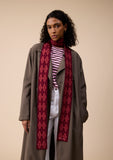 TBCO - Merino Wool Skinny Scarf in Berry Argyle - HAYGEN