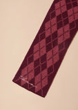 TBCO - Merino Wool Skinny Scarf in Berry Argyle - HAYGEN