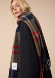 TBCO - Lambswool Oversized Scarf in Green & Blue Modern Tartan - HAYGEN