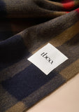 TBCO - Lambswool Oversized Scarf in Green & Blue Modern Tartan - HAYGEN