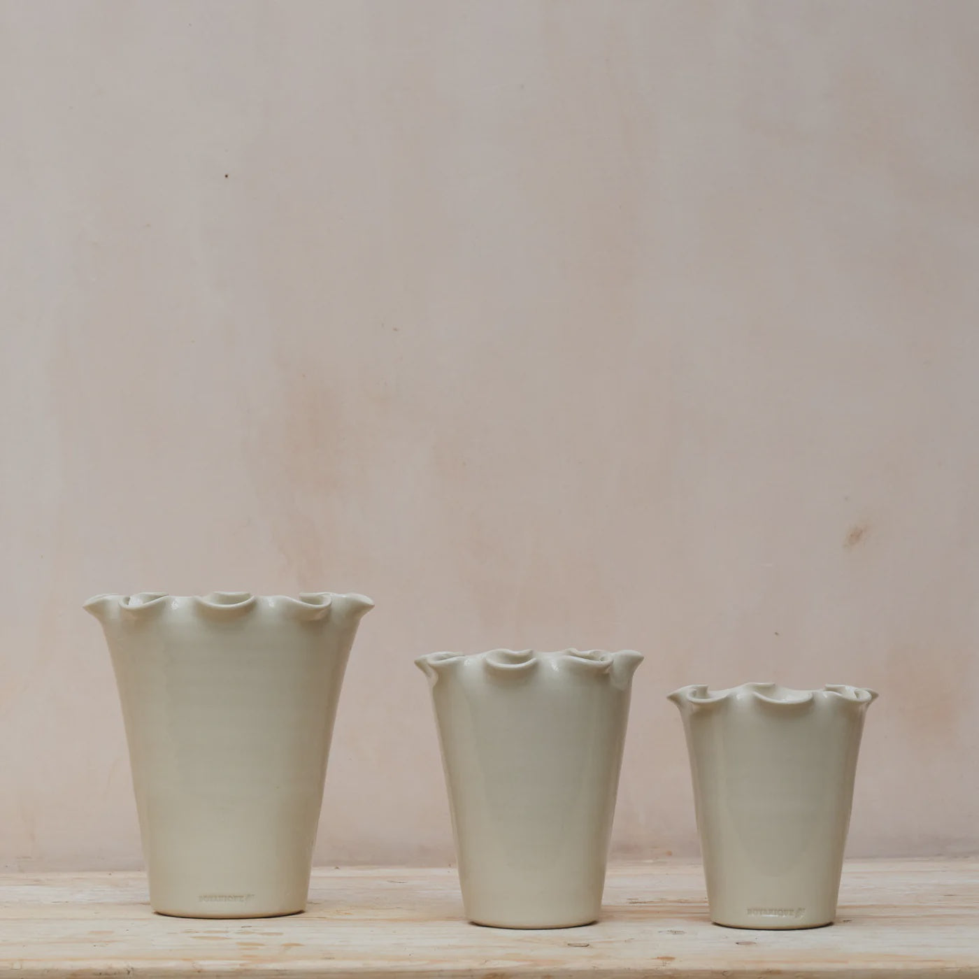 Hand Thrown Ceramic Frilly Vases - Large - HAYGEN