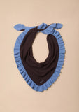 TBCO -Large Merino Wool Triangle Scarf in Brown Ruffle - HAYGEN