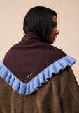 TBCO -Large Merino Wool Triangle Scarf in Brown Ruffle - HAYGEN