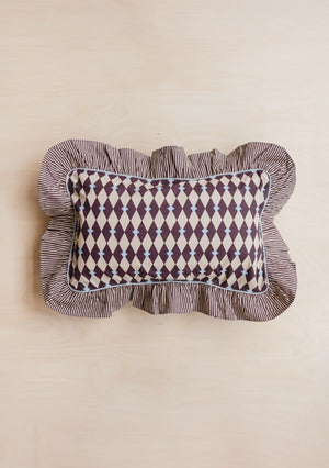 Tbco - Cotton Cushion Cover Camel Harlequin