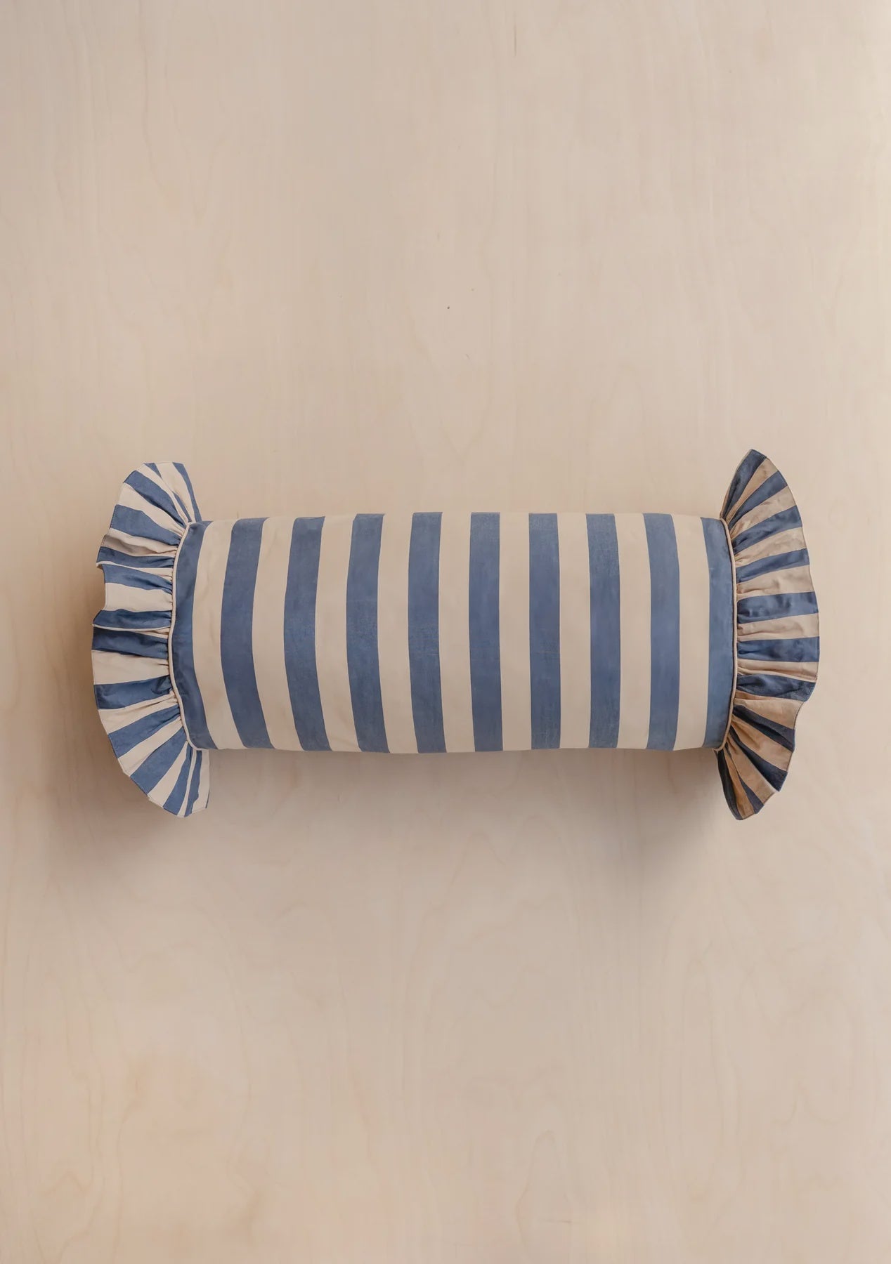 Tbco - Cotton Bolster  Cushion Cover  Navy Stripe