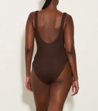 Hunza G - Celine Crinkle Swim Suit - Metallic Chocolate - HAYGEN