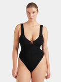 Hunza G - Celine Crinkle Swimsuit - Black - HAYGEN