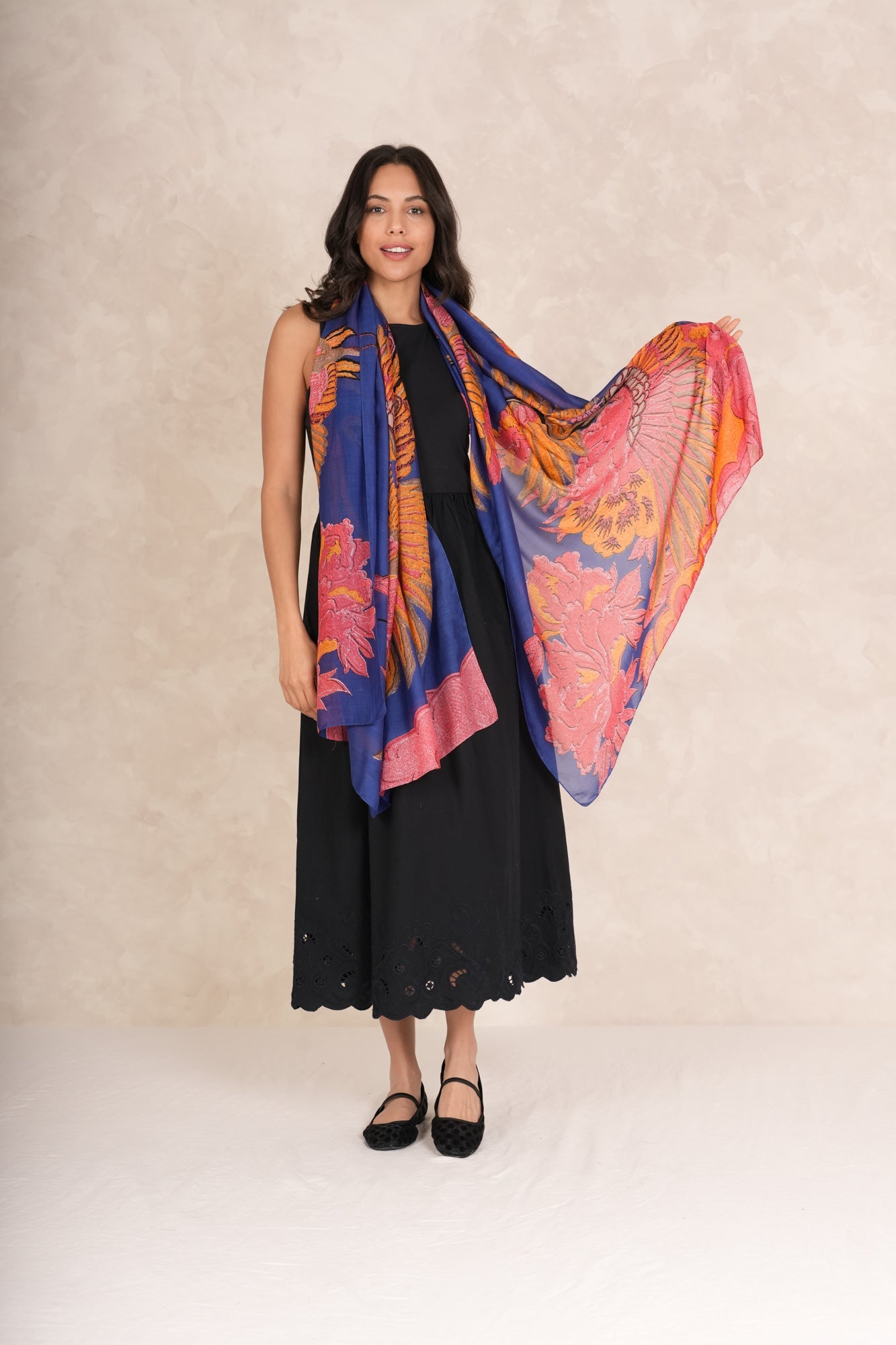 One Hundred Stars - Crane Cobalt Scarf