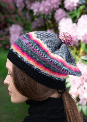 Quinton & Chadwick - Tweed Pattern Beret Pink - HAYGEN