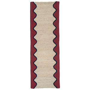 Wave Jute Runner -Burgundy - 61x183cm - HAYGEN