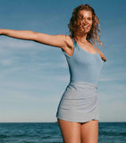 Hunza G - Square Neck Swimsuit - Cornflower Blue - HAYGEN
