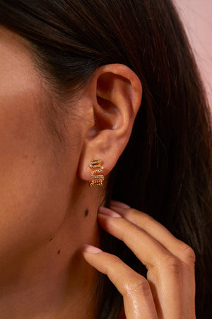 Swirl Hoop Earrings - Gold Plated - HAYGEN