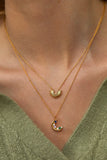 Multi CZ Moon Necklace - HAYGEN
