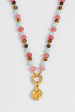 Multi Facet Gemstone Spring Clasp Necklace - HAYGEN