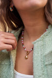 Multi Facet Gemstone Spring Clasp Necklace - HAYGEN