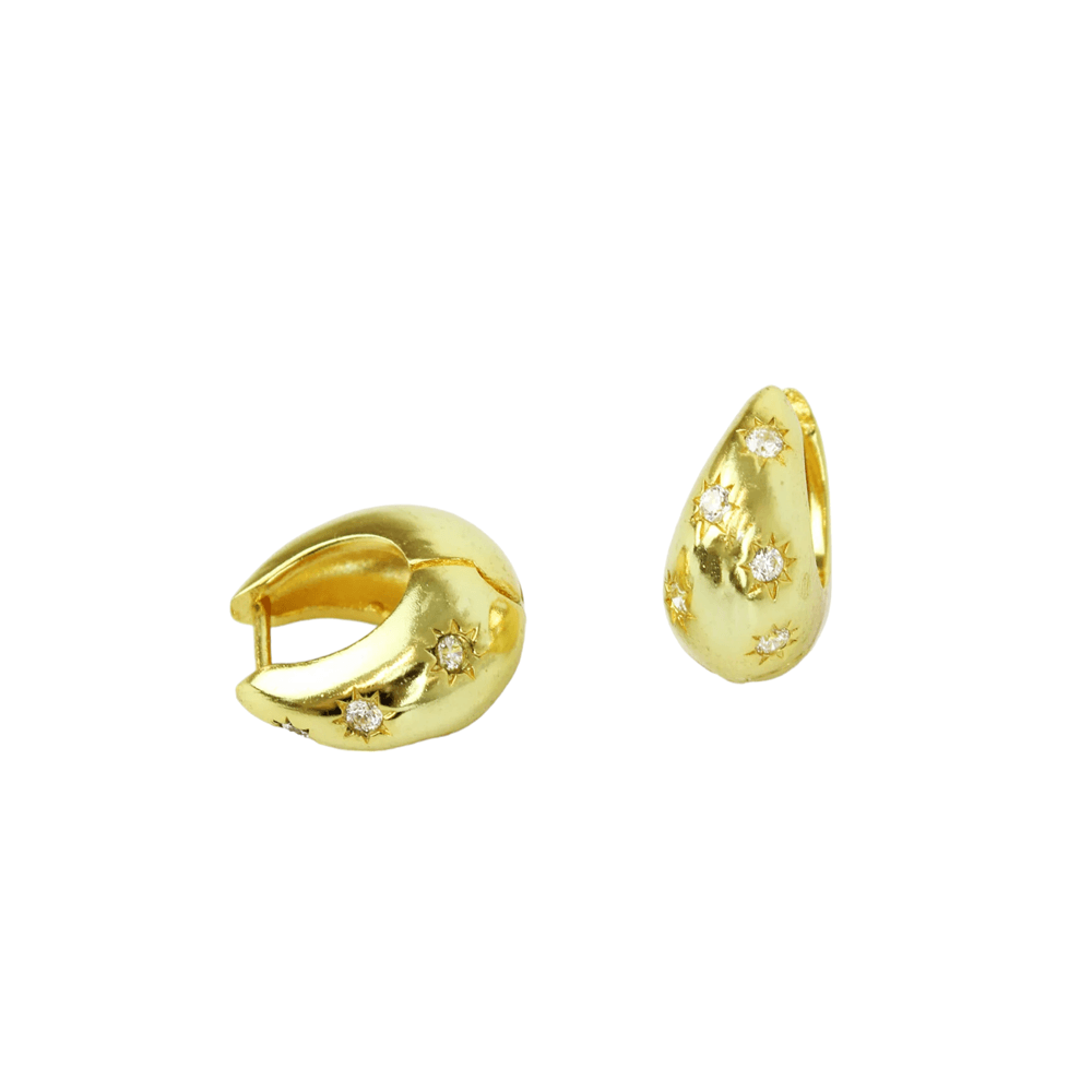 Gold and CZ Chunky Hoops - HAYGEN
