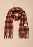 TBCO - Lambswool Oversized Scarf in Fig Gingham - HAYGEN