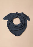 TBCO - Large Merino Wool Triangle Scarf in Grey Ruffle - HAYGEN