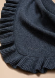 TBCO - Large Merino Wool Triangle Scarf in Grey Ruffle - HAYGEN