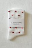 Le Bon Shoppe - Sneaker socks - Heart white/Red - HAYGEN