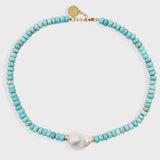 By Alona - IMAN Necklace - Turquoise and Pearl