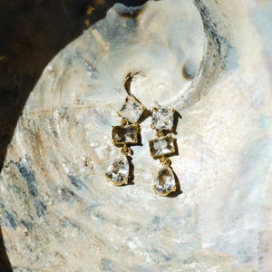 Mixed Stone Crystal Drop Earrings - HAYGEN