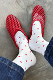 Le Bon Shoppe - Sneaker socks - Heart white/Red - HAYGEN