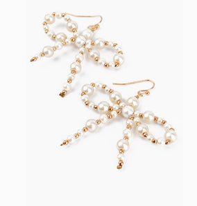 Pearl Bow Beaded Earrings Product Image