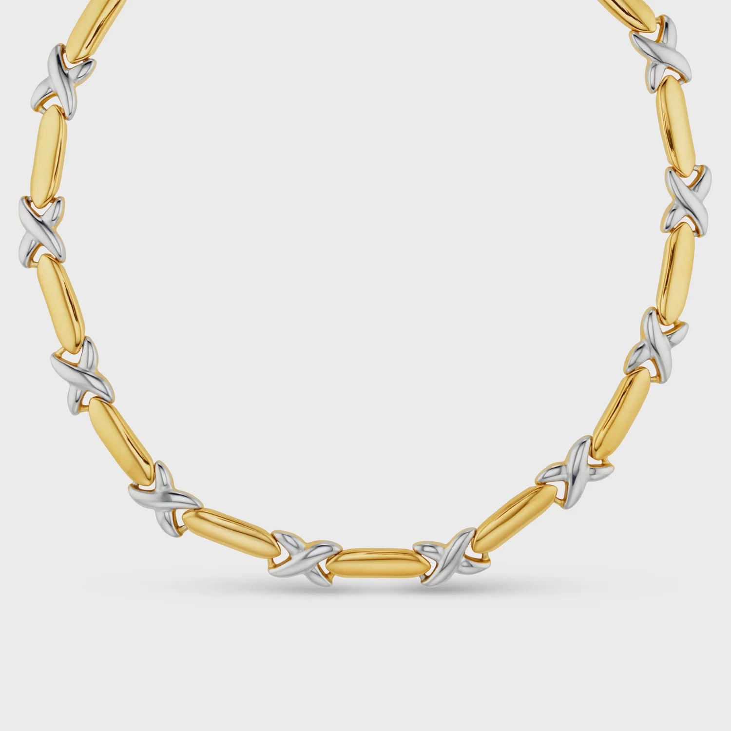 LUXE Statement Mixed Plate Cross Necklace - HAYGEN