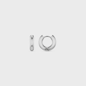 LUXE Chubby Small Hoop Earrings - Silver - HAYGEN