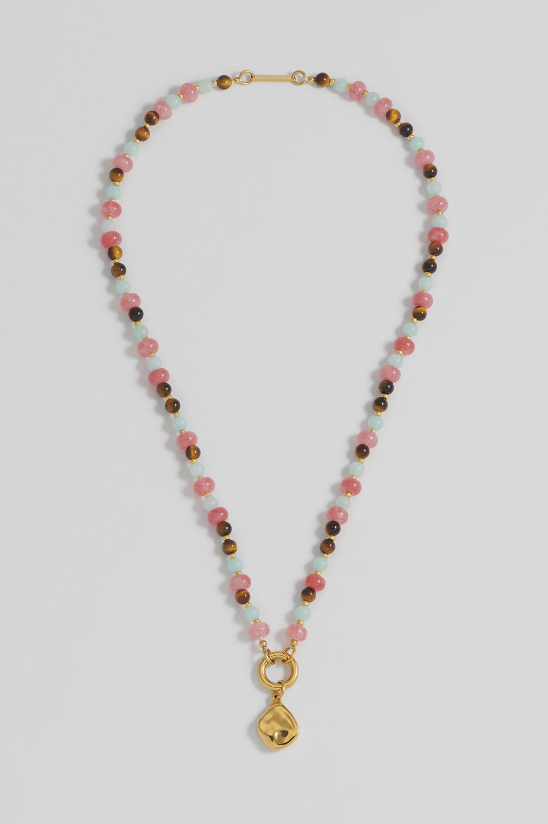 Multi Facet Gemstone Spring Clasp Necklace - HAYGEN