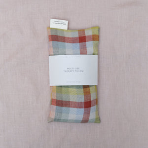Multi-Use Lavender Therapy Pillow - Linen Aurora Check