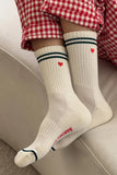 Le Bon Shoppe - Boyfriend Socks - Parchment + Heart - HAYGEN