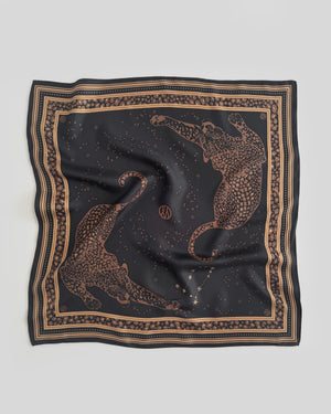 Lescarf - Gemini Scarf - Black & Mocha 65x65cm - HAYGEN