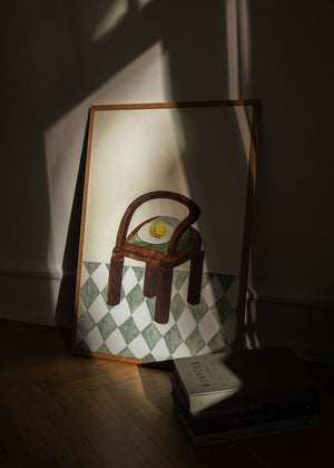 Isabelle Vandeplassche - Chair with Fruit - 30x40 cm - HAYGEN