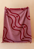 Tbco - Lambswool Blanket Red Wave Jacquard