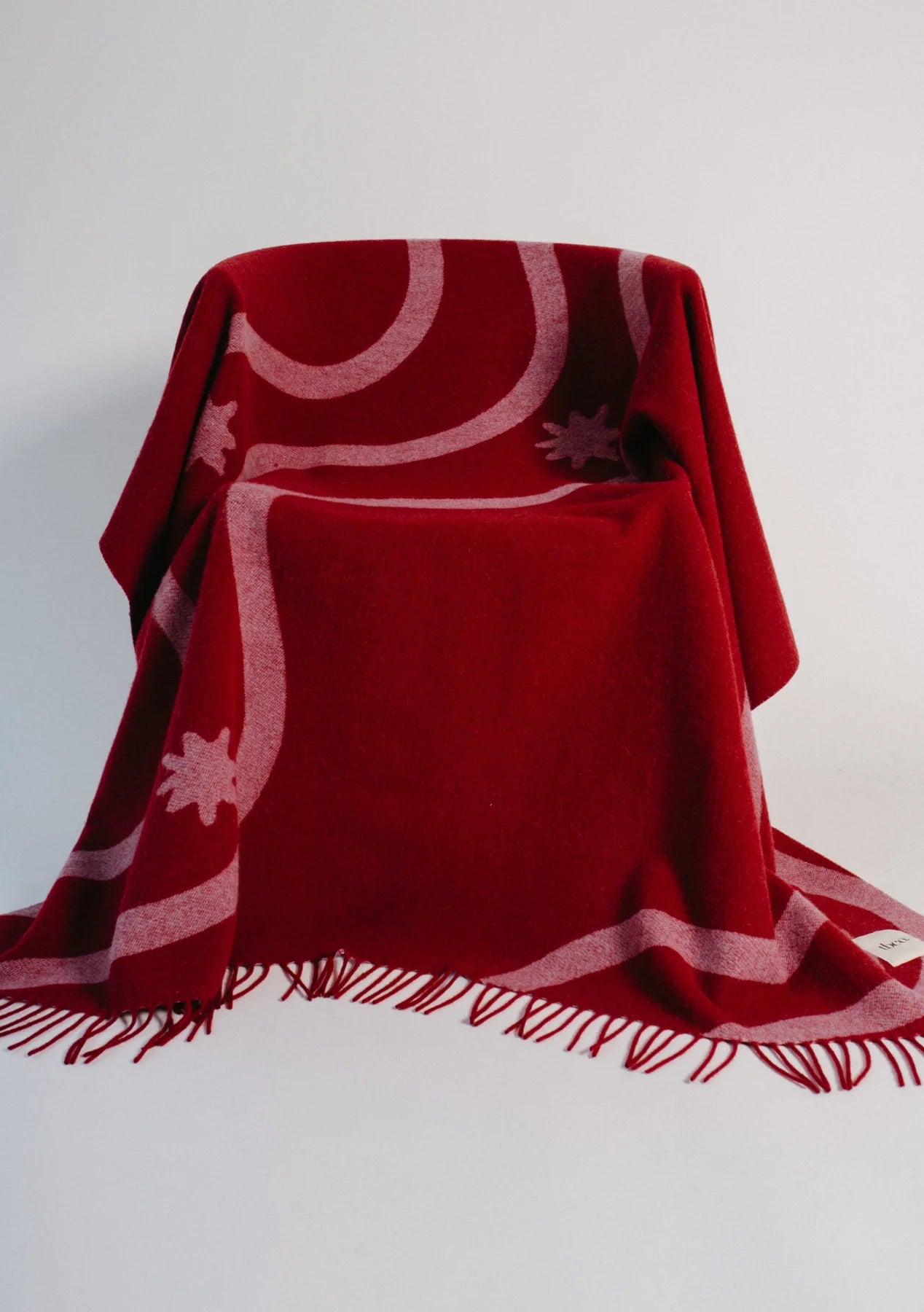 Tbco - Lambswool Blanket Red Wave Jacquard