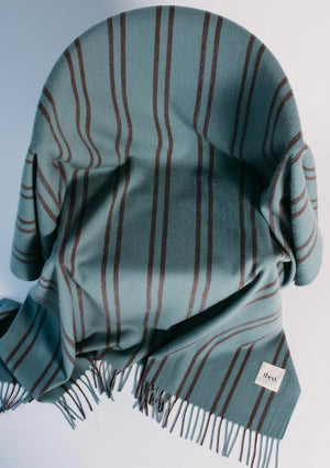 Tbco - Lambswool Blanket Mint Stripe