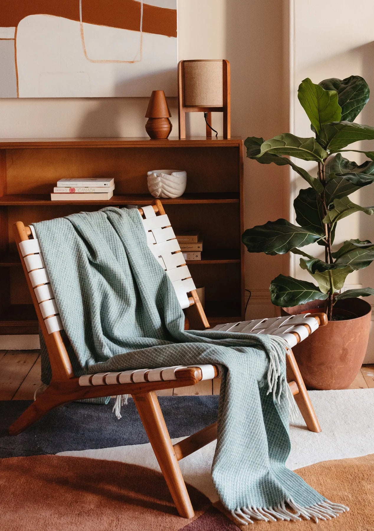 Tbco - Recycled Wool Blanket Sage Waffle