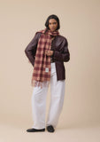 TBCO - Lambswool Oversized Scarf in Fig Gingham - HAYGEN