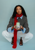TBCo - Merino Wool Skinny Scarf in Red Ruffle - HAYGEN