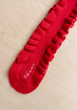 TBCo - Merino Wool Skinny Scarf in Red Ruffle - HAYGEN